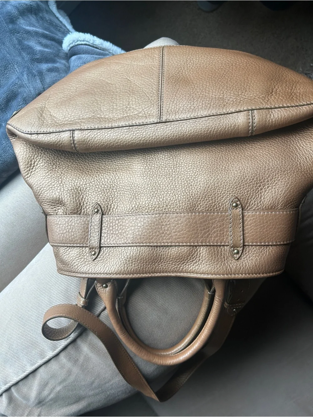 Cole Haan Metallic Bronze Leather Shoulder Bag